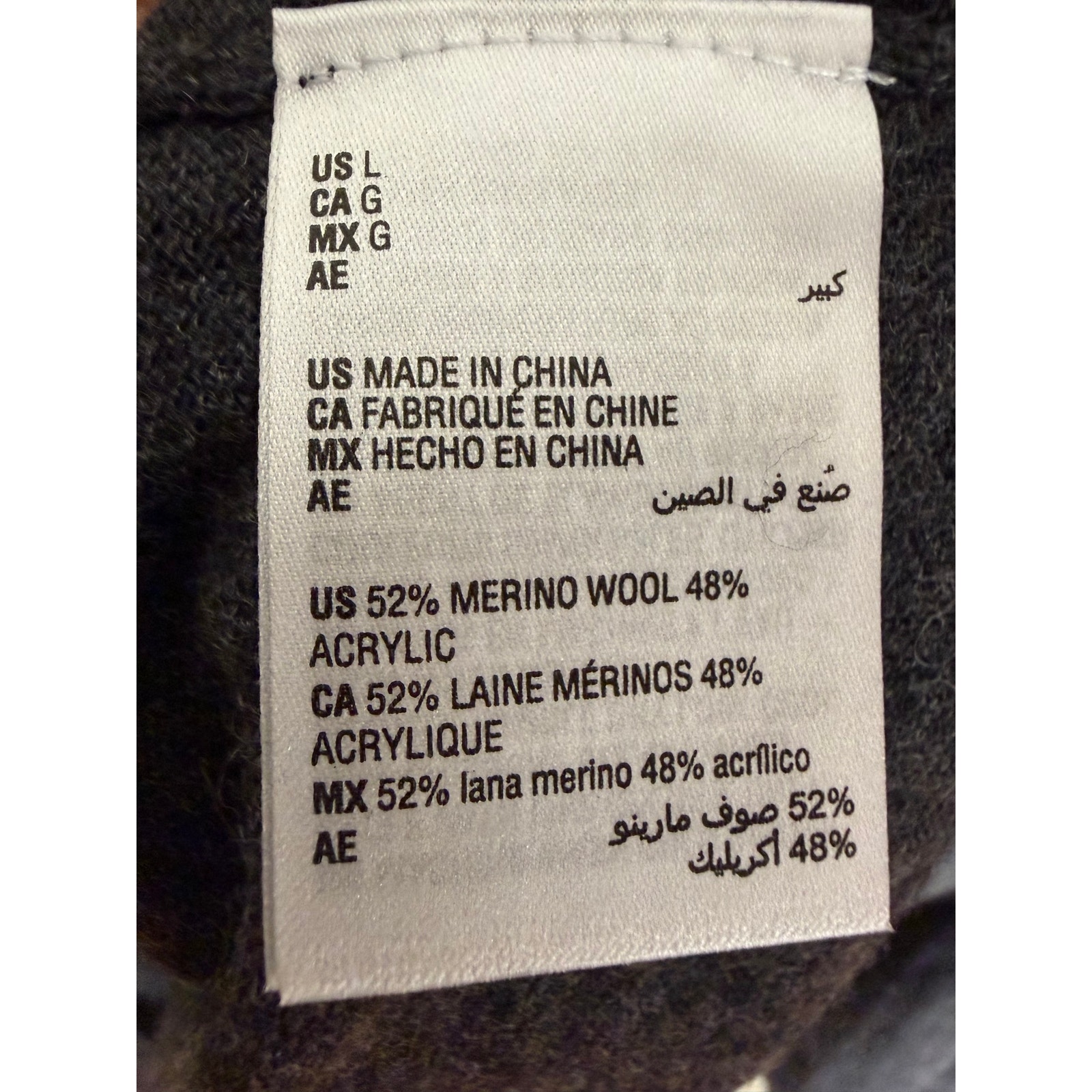 Club Room Grey Merino Wool Blend Full Zip Sweater Mens L Nwt — image 6 of 8
